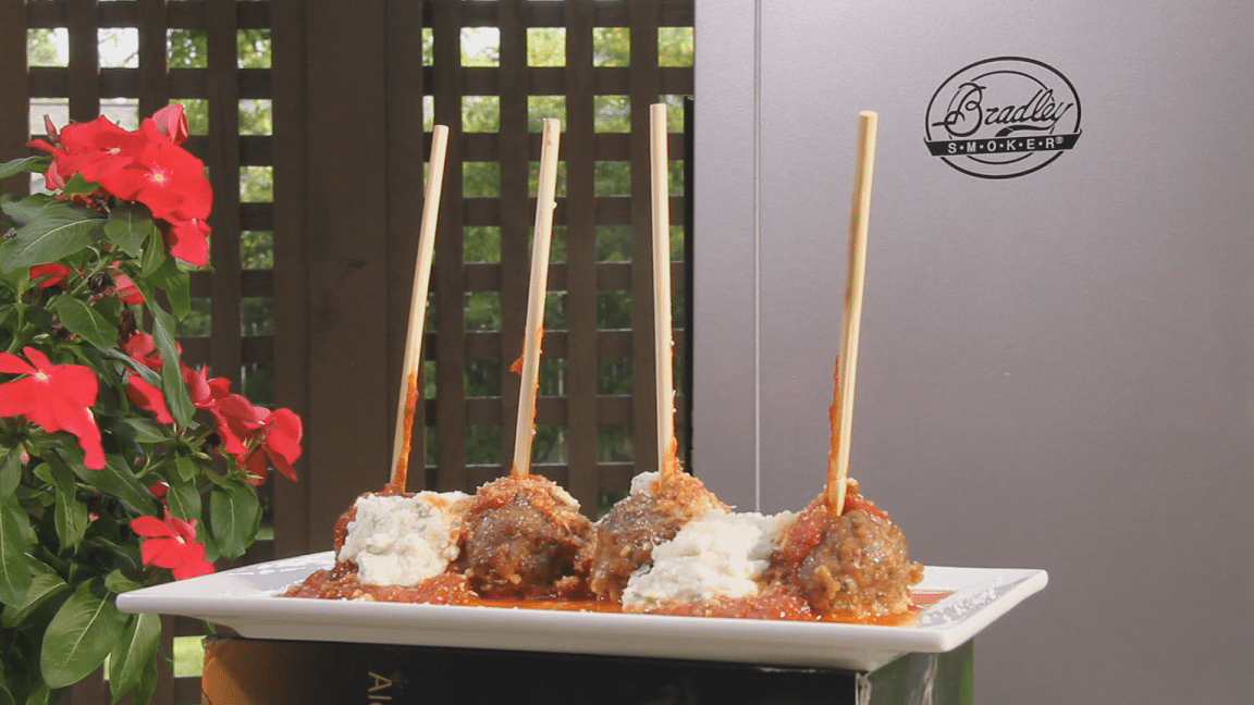 Plated smoked Meatballs